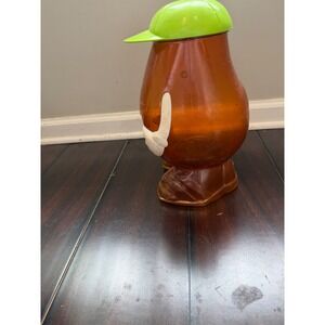 Vintage Mr Potato Head Translucent Orange Plastic Coin Bank Green Hat Toy Story
